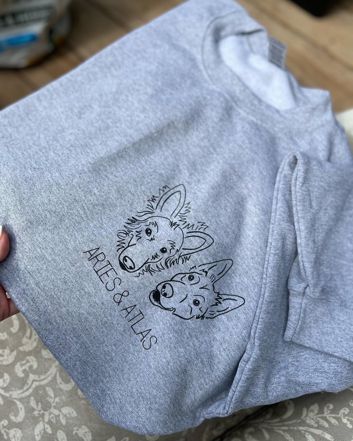 Custom Pet Portrait Crewneck Sweatshirt