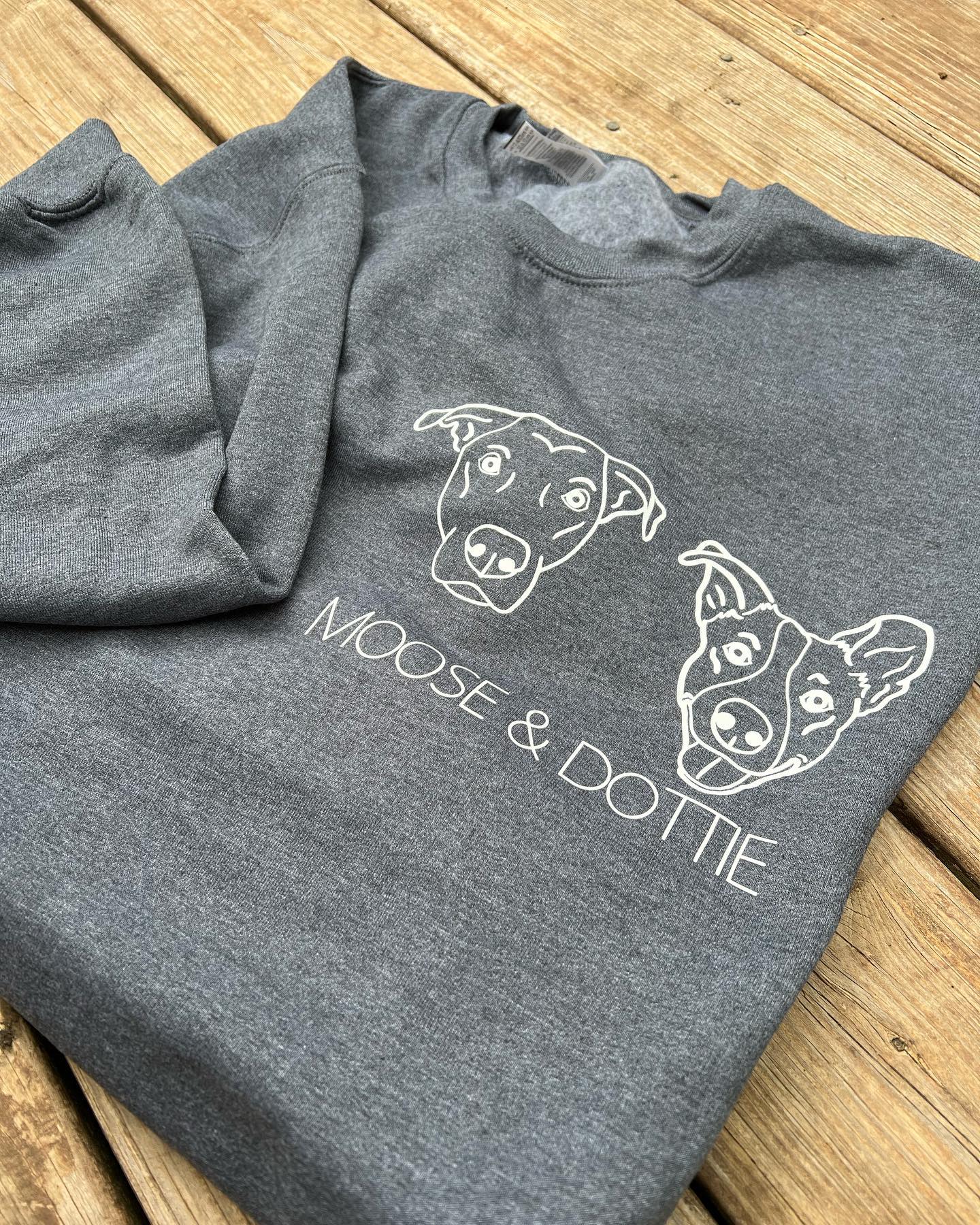 Custom Pet Portrait Crewneck Sweatshirt