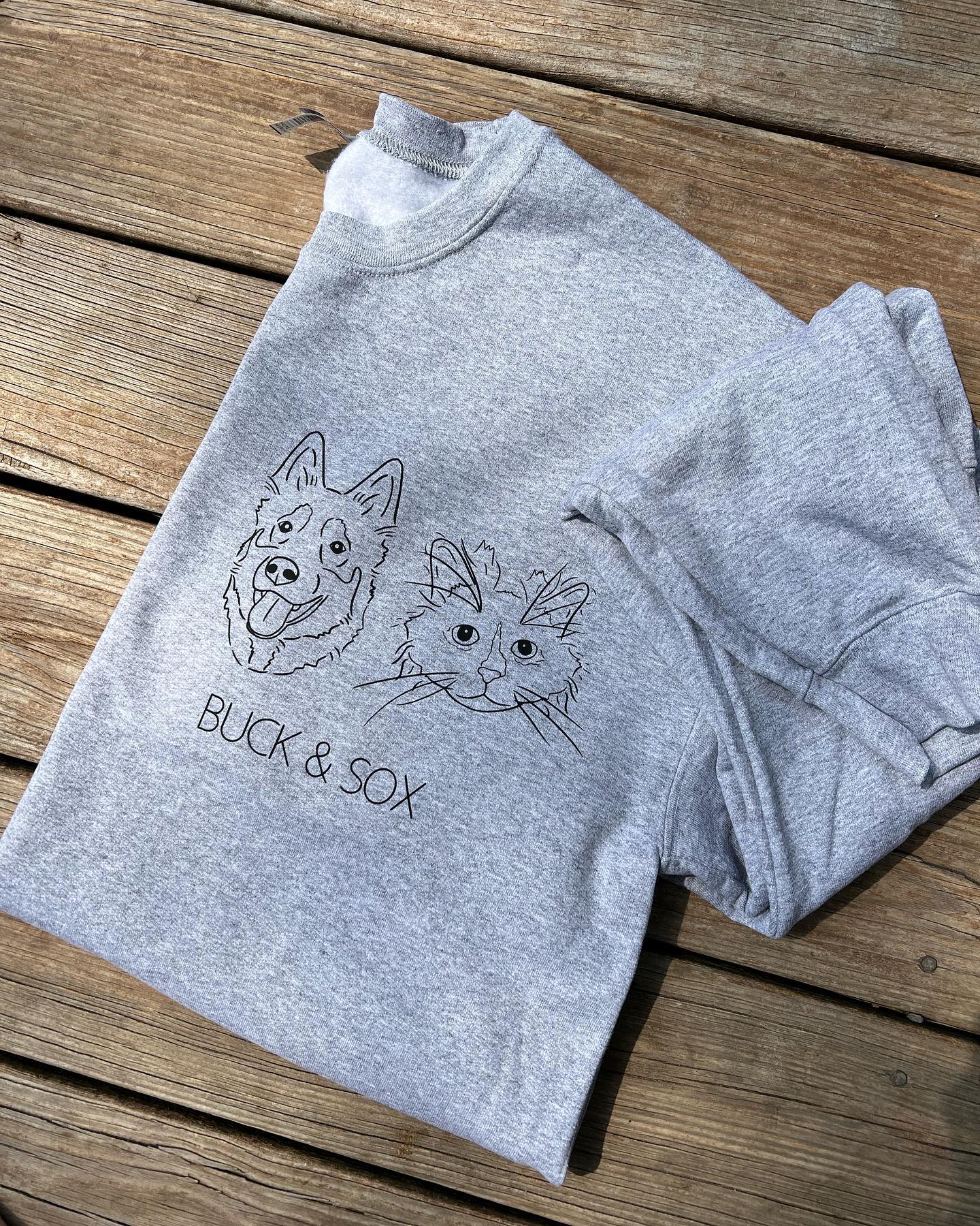Custom Pet Portrait Crewneck Sweatshirt
