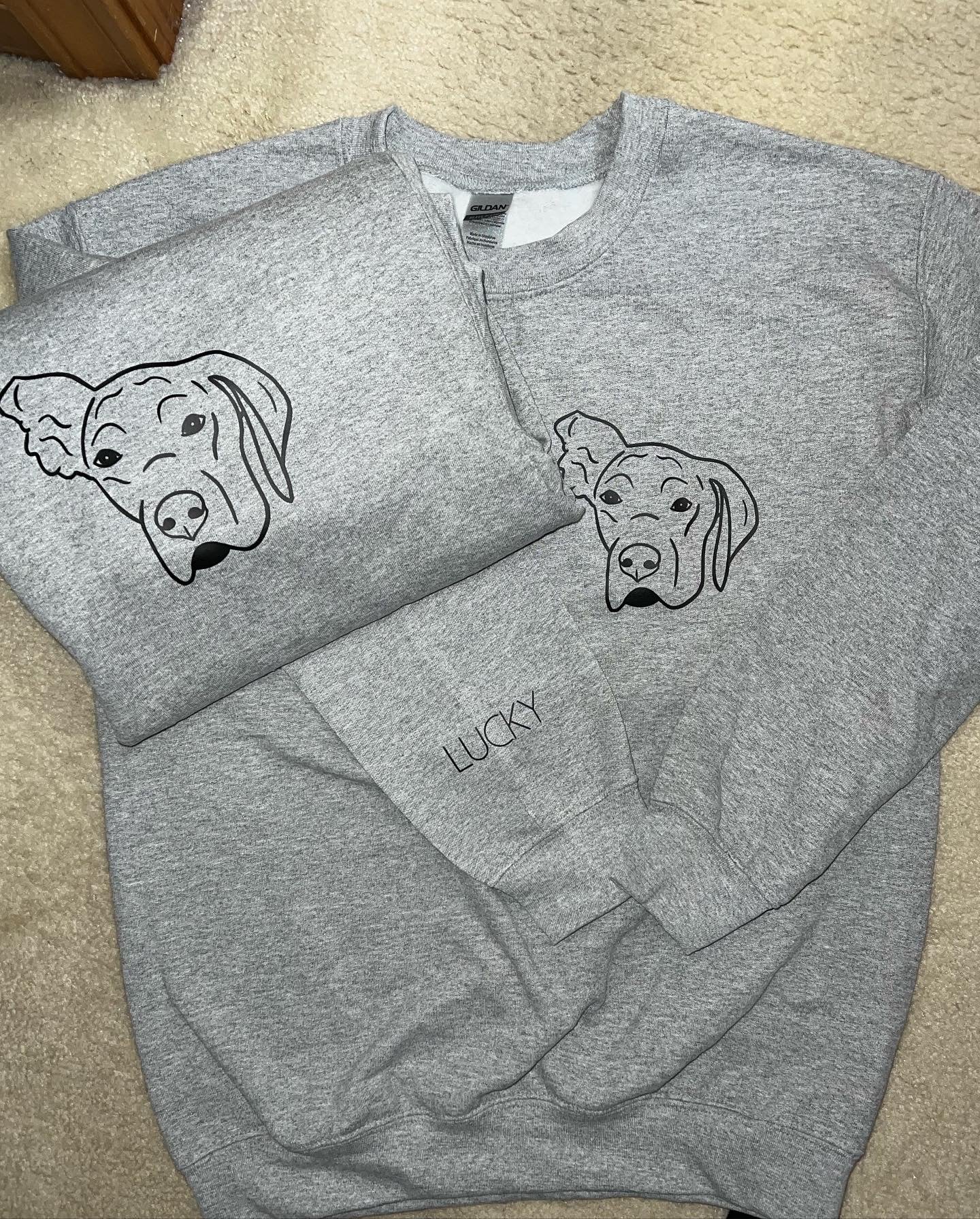 Custom Pet Portrait Crewneck Sweatshirt