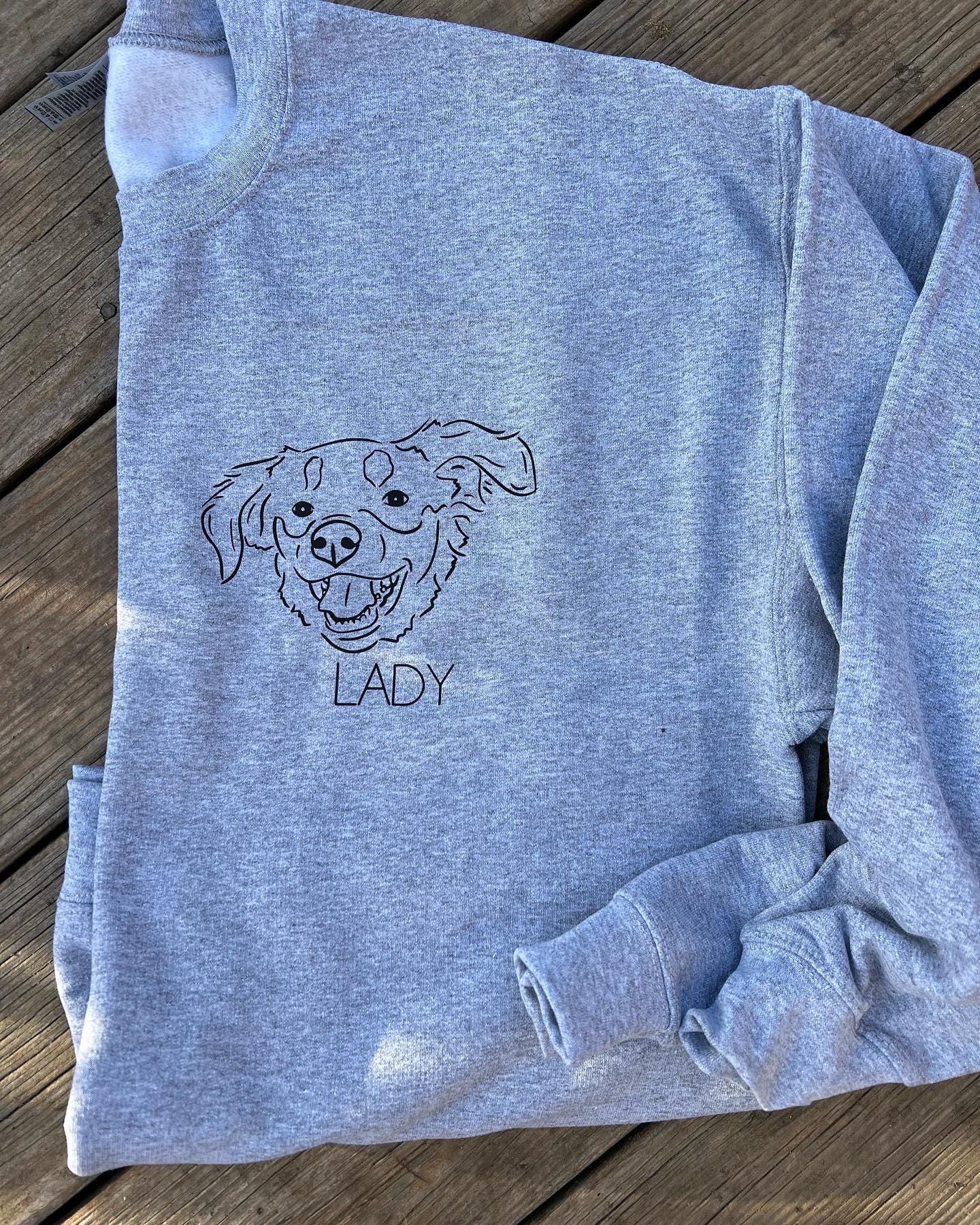 Custom Pet Portrait Crewneck Sweatshirt