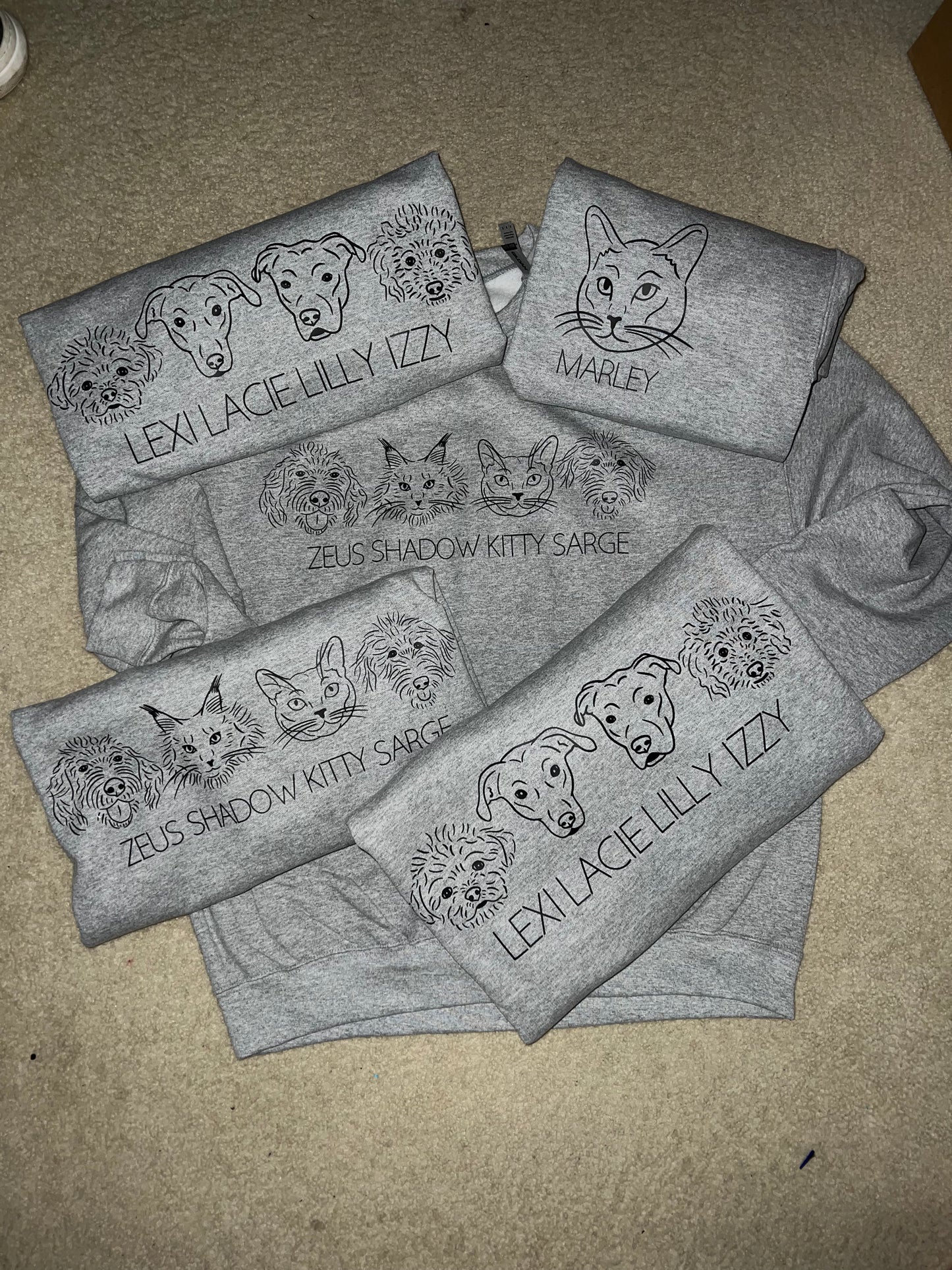 Custom Pet Portrait Crewneck Sweatshirt